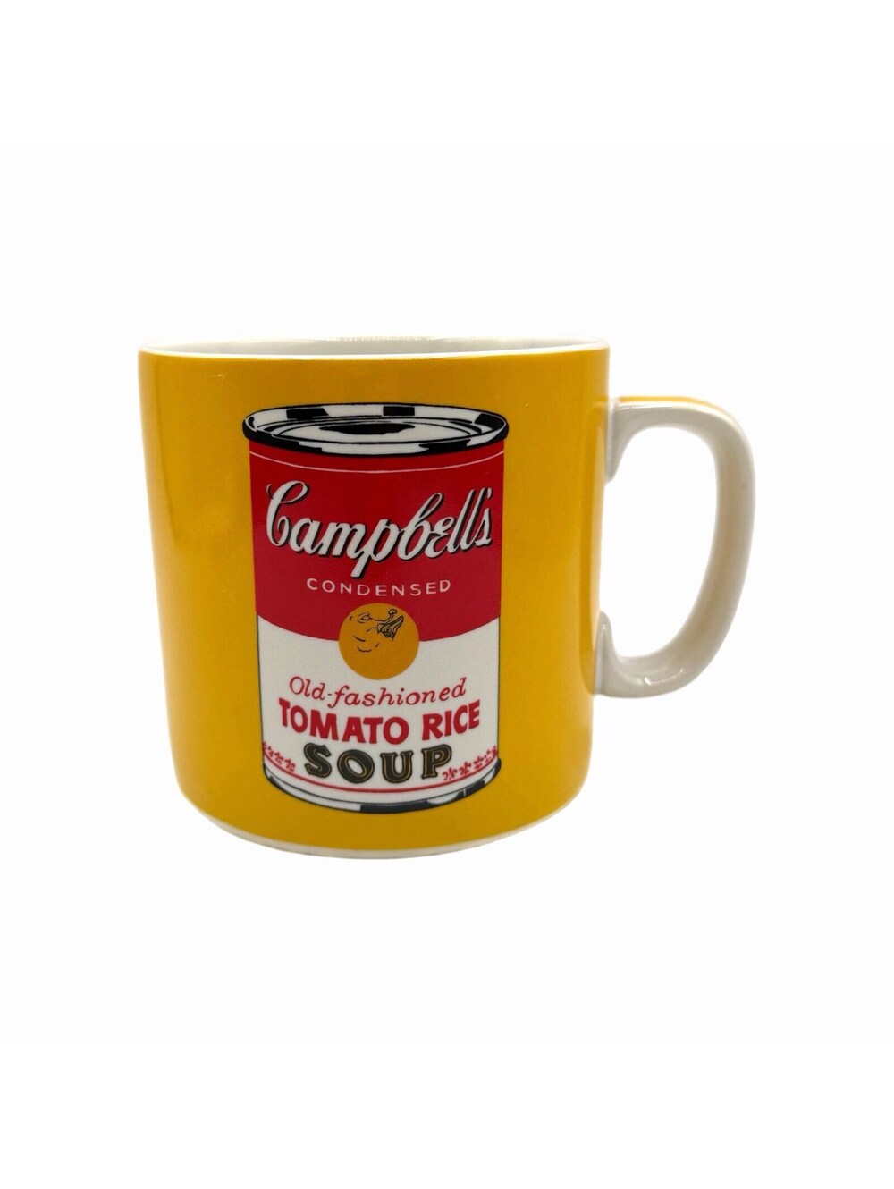 Block Art Andy Warhol Signature Edition Yellow Tomato Rice Soup Can Coffee Mug
